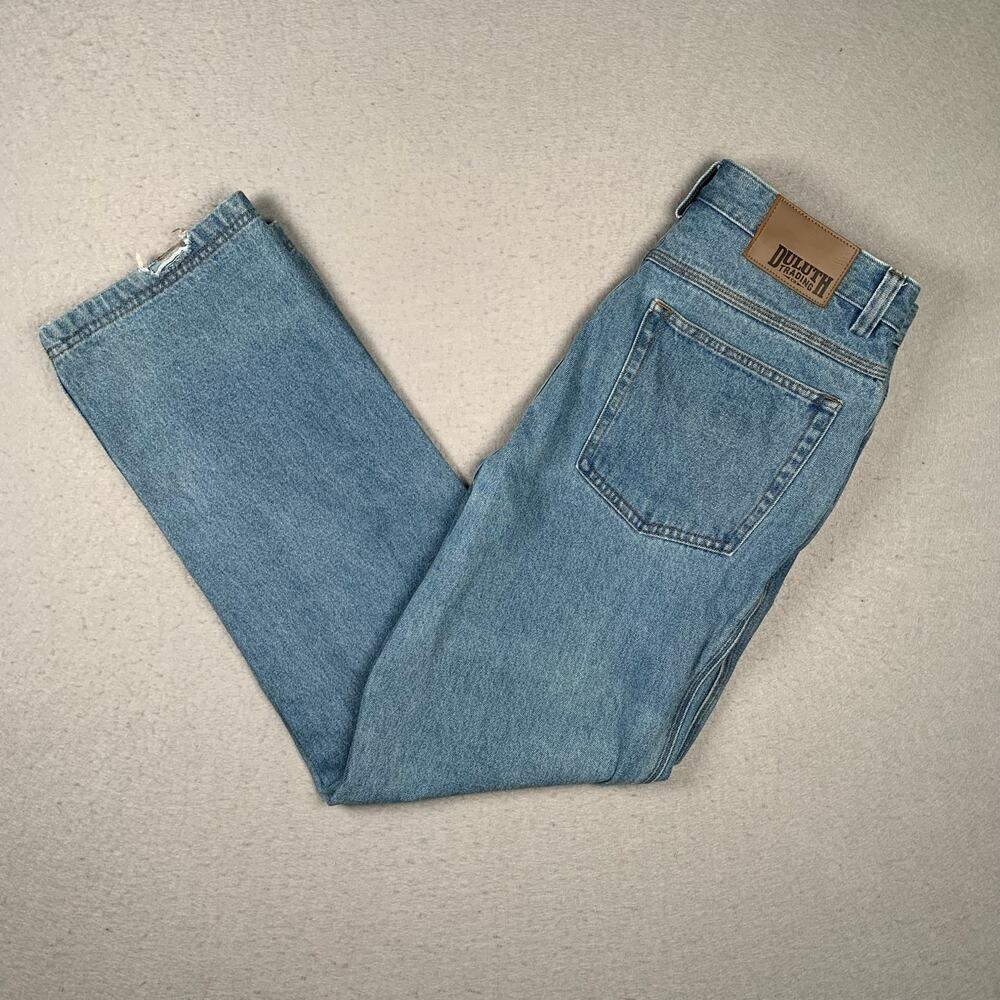 Duluth Trading Jeans Mens 34x32 Blue Denim Straight Pants Workwear